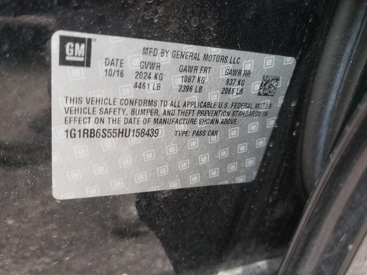 Photo 10 from auction – 2017 CHEVROLET VOLT PREMI with VIN 1G1RB6S55HU158439