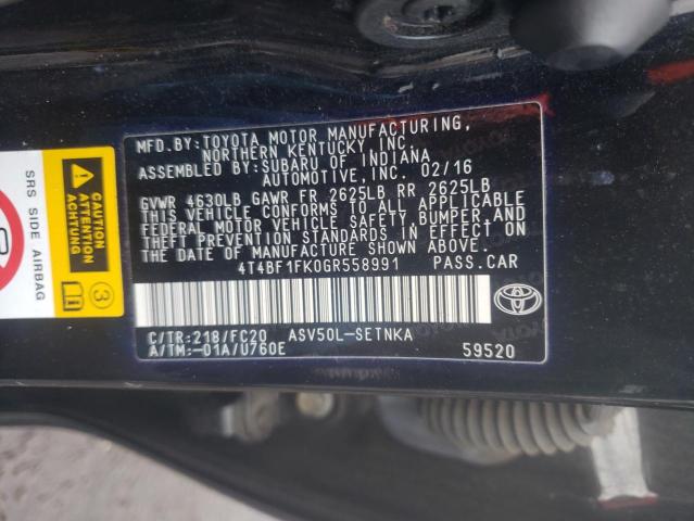 Photo 10 from auction – 2016 TOYOTA CAMRY LE with VIN 4T4BF1FK0GR558991