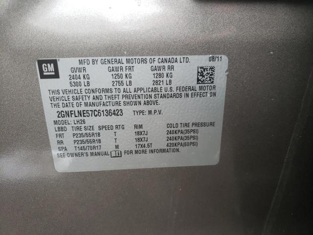 Photo 10 from auction – 2012 CHEVROLET EQUINOX LT with VIN 2GNFLNE57C6136423