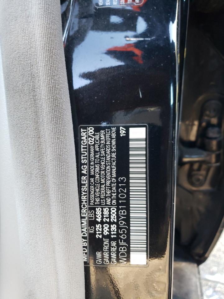 Photo 10 from auction – 2000 MERCEDES-BENZ E 320 with VIN WDBJF65J9YB110213