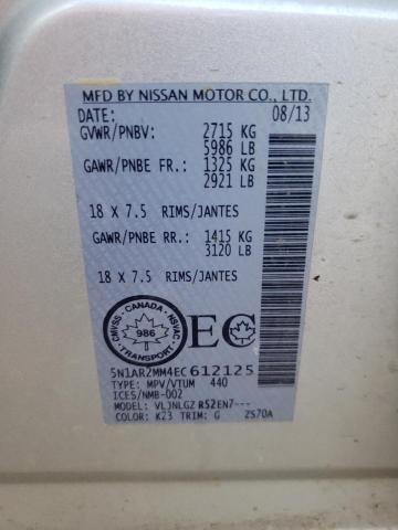 Photo 10 from auction – 2014 NISSAN PATHFINDER with VIN 5N1AR2MM4EC612125