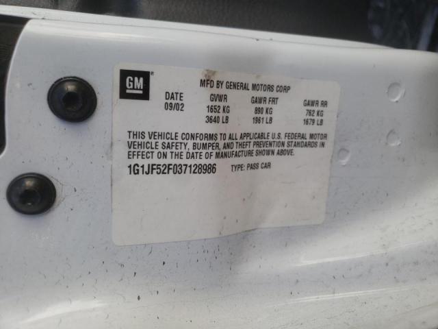 Photo 10 from auction – 2003 CHEVROLET CAVALIER with VIN 1G1JF52F037128986
