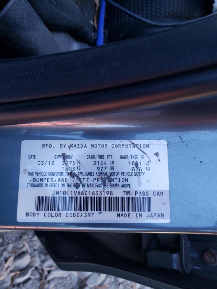 Foto 10 de la subasta – 2012 MAZDA 3 I con VIN JM1BL1V86C1633198