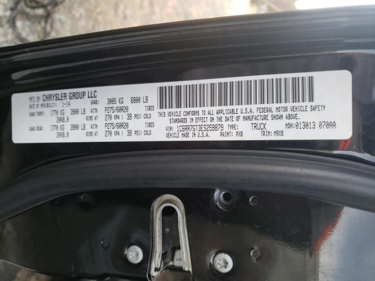 Photo 10 from auction – 2014 RAM 1500 SLT with VIN 1C6RR7GT3ES259879