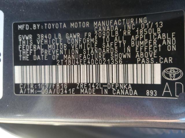 Photo 10 from auction – 2013 TOYOTA COROLLA BA with VIN 2T1BU4EE4DC021356