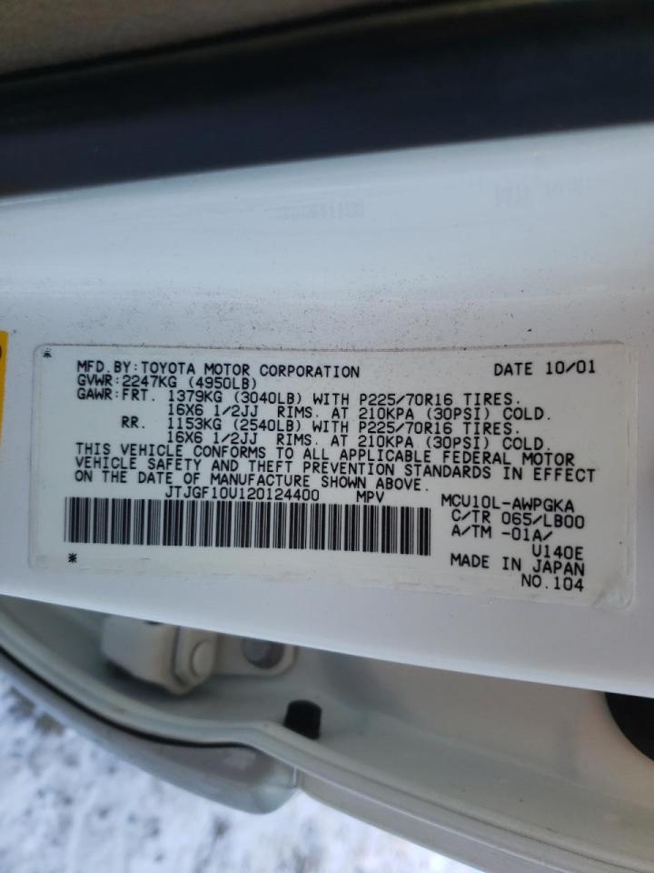 صورة رقم 10 من المزاد - 2002 LEXUS RX 300 مع VIN JTJGF10U120124400