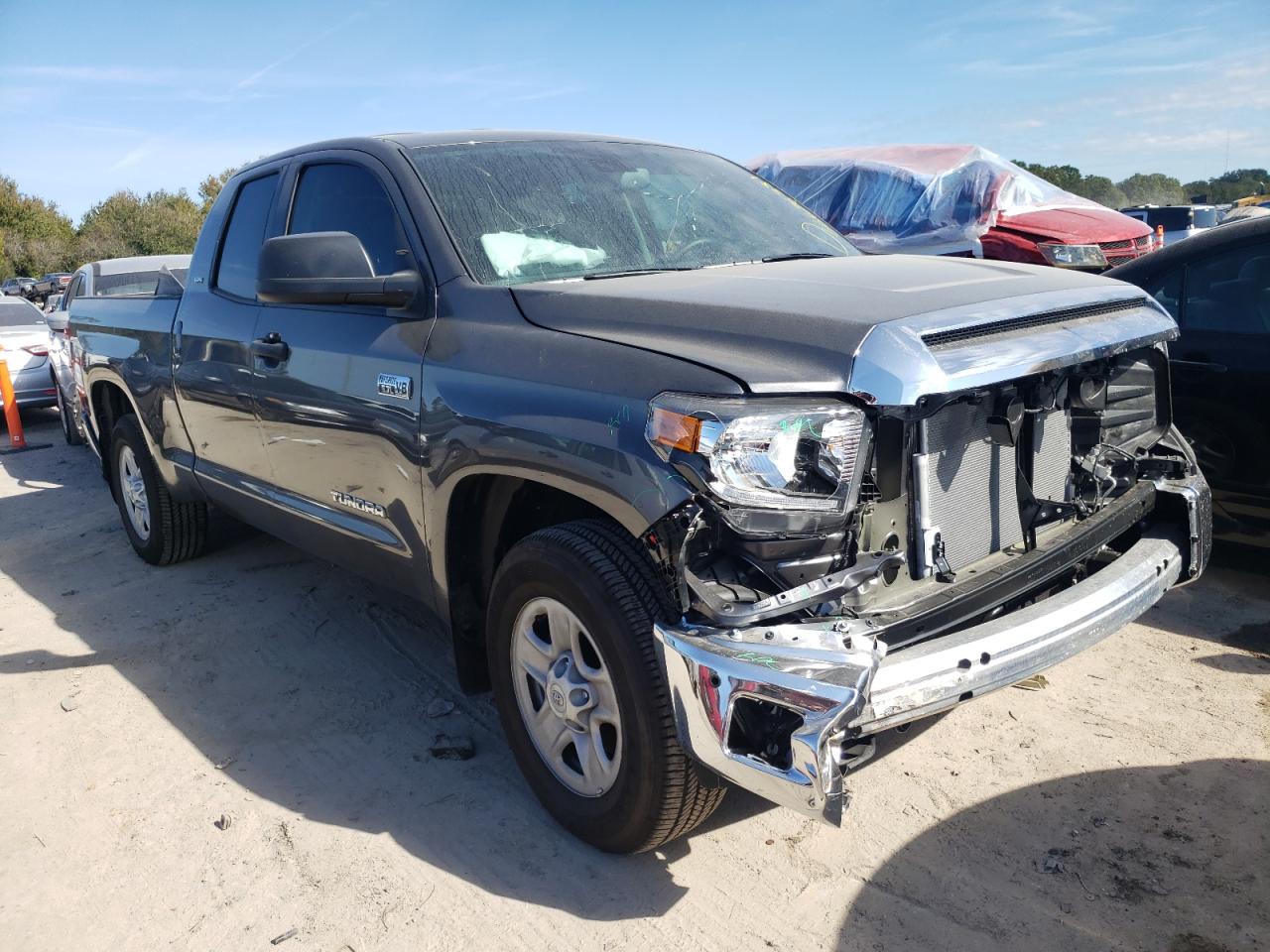 TOYOTA TUNDRA DOU 2021 with VIN 5TFRY5F10MX293571 - Photo from auction