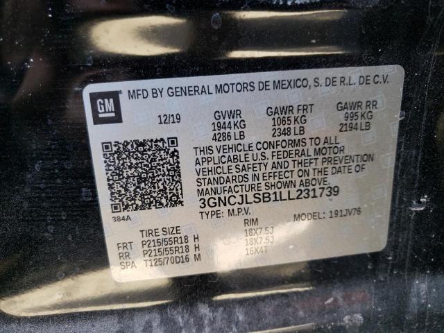 Photo 10 from auction – 2020 CHEVROLET TRAX 1LT with VIN 3GNCJLSB1LL231739