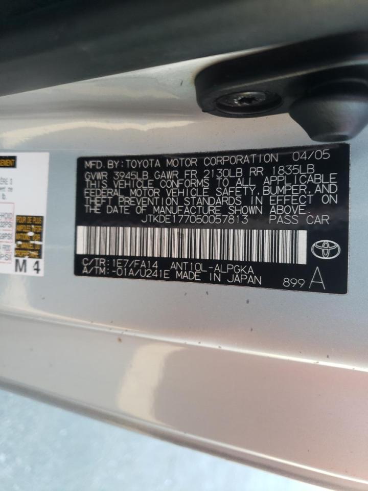 Photo 10 from auction – 2005 TOYOTA SCION TC with VIN JTKDE177050057813