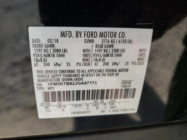 Photo 10 from auction – 2018 FORD EXPLORER with VIN 1FM5K7B82JGA87173