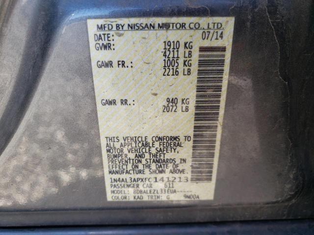 Photo 10 from auction – 2015 NISSAN ALTIMA 2.5 with VIN 1N4AL3APXFC141213