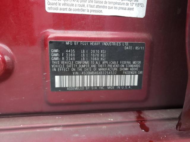 Photo 10 from auction – 2011 SUBARU LEGACY 2.5 with VIN 4S3BMBA6XB3254537