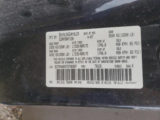 Photo 10 from auction – 2007 DODGE RAM 3500 S with VIN 3D7MX48A37G796997