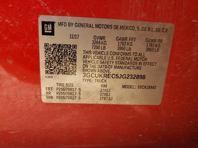 Photo 10 from auction – 2018 CHEVROLET SILVERADO with VIN 3GCUKREC5JG232898