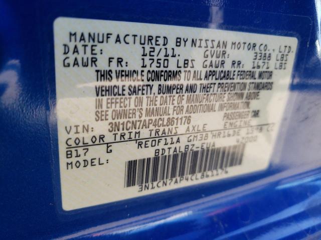 Photo 10 from auction – 2012 NISSAN VERSA S with VIN 3N1CN7AP4CL861176