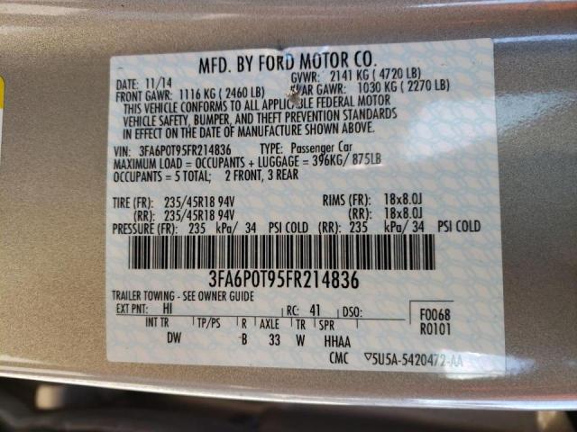 Photo 10 from auction – 2015 FORD FUSION SE with VIN 3FA6P0T95FR214836