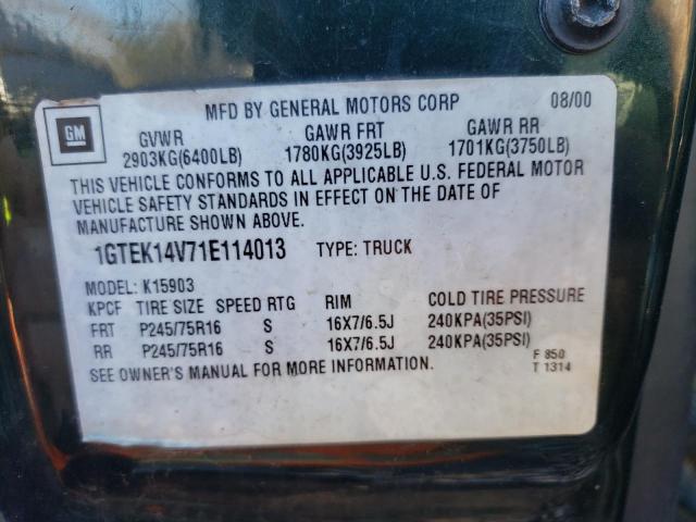 Photo 10 from auction – 2001 GMC NEW SIERRA with VIN 1GTEK14V71E114013