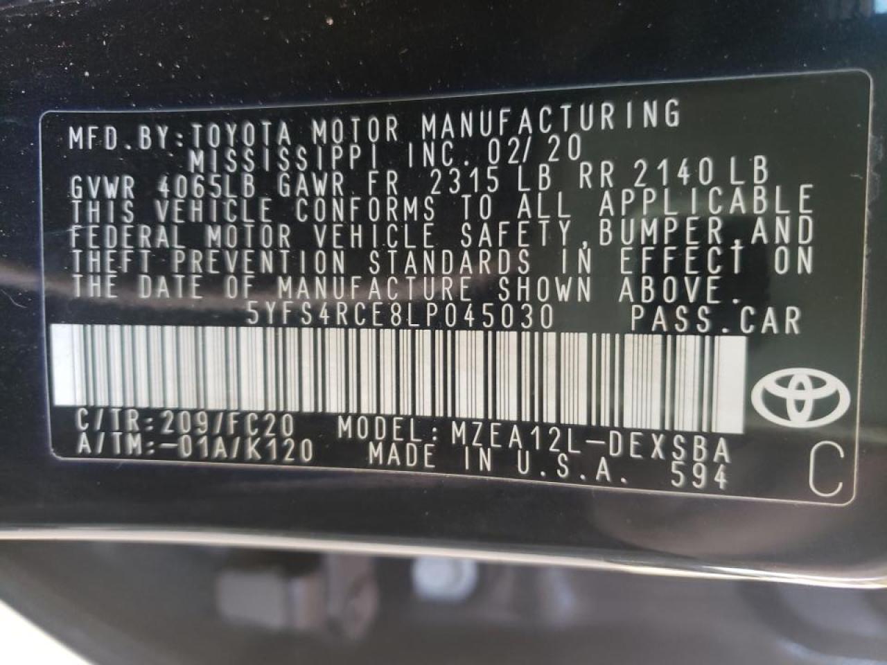 Photo 10 from auction – 2020 TOYOTA COROLLA SE with VIN 5YFS4RCE8LP045030