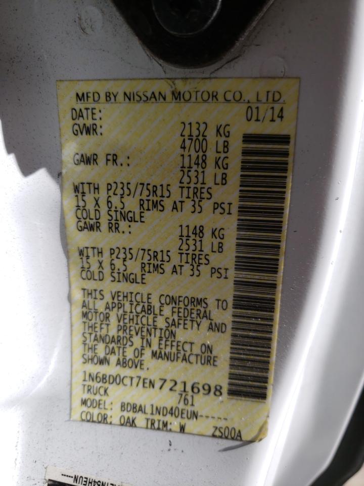 Photo 10 from auction – 2014 NISSAN FRONTIER S with VIN 1N6BD0CT7EN721698