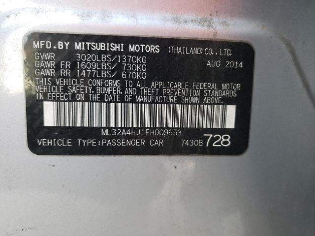 Photo 10 from auction – 2015 MITSUBISHI MIRAGE ES with VIN ML32A4HJ1FH009653