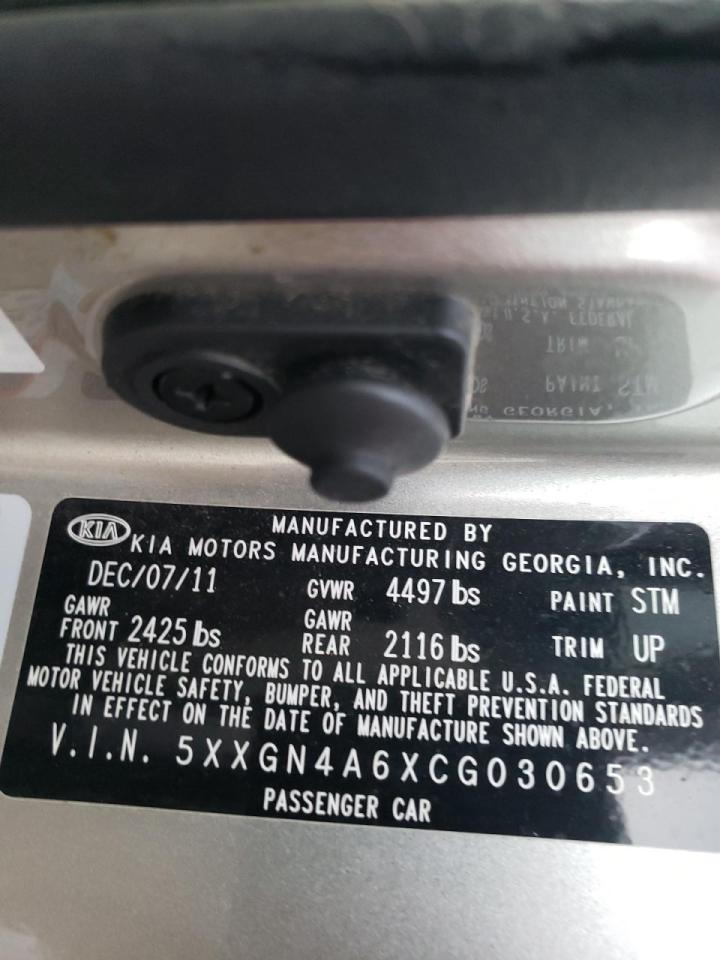 Photo 10 from auction – 2012 KIA OPTIMA EX with VIN 5XXGN4A6XCG030653
