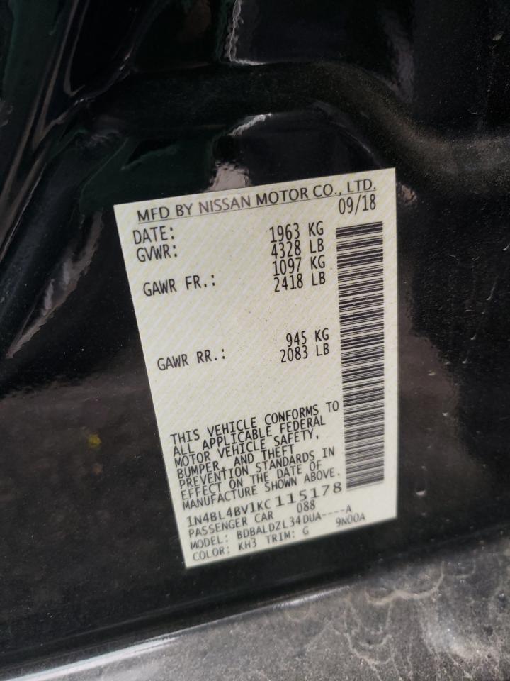 Photo 10 from auction – 2019 NISSAN ALTIMA S with VIN 1N4BL4BV1KC115178
