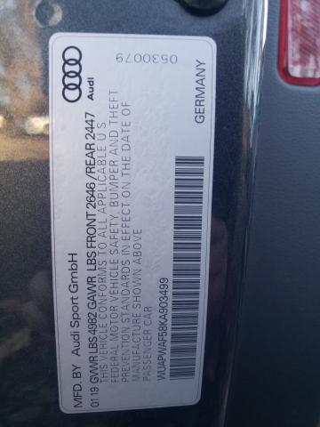 Photo 10 from auction – 2019 AUDI RS5 with VIN WUAPWAF58KA903499