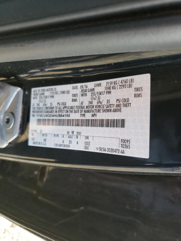 Photo 10 from auction – 2017 FORD ESCAPE SE with VIN 1FMCU9GD4HUB64155