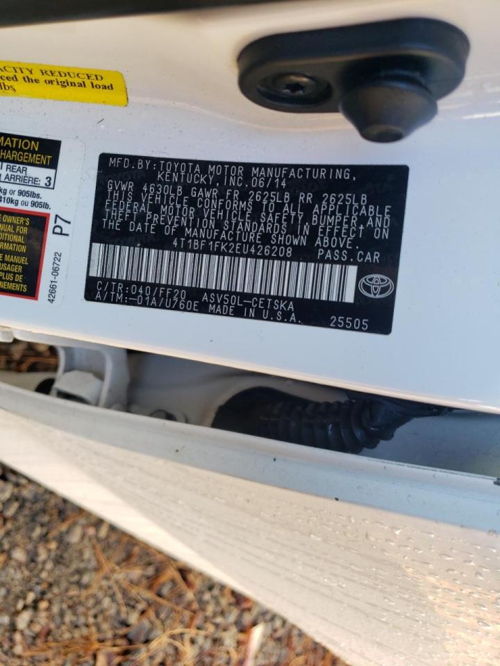 Photo 10 from auction – 2014 TOYOTA CAMRY L with VIN 4T1BF1FK2EU426208