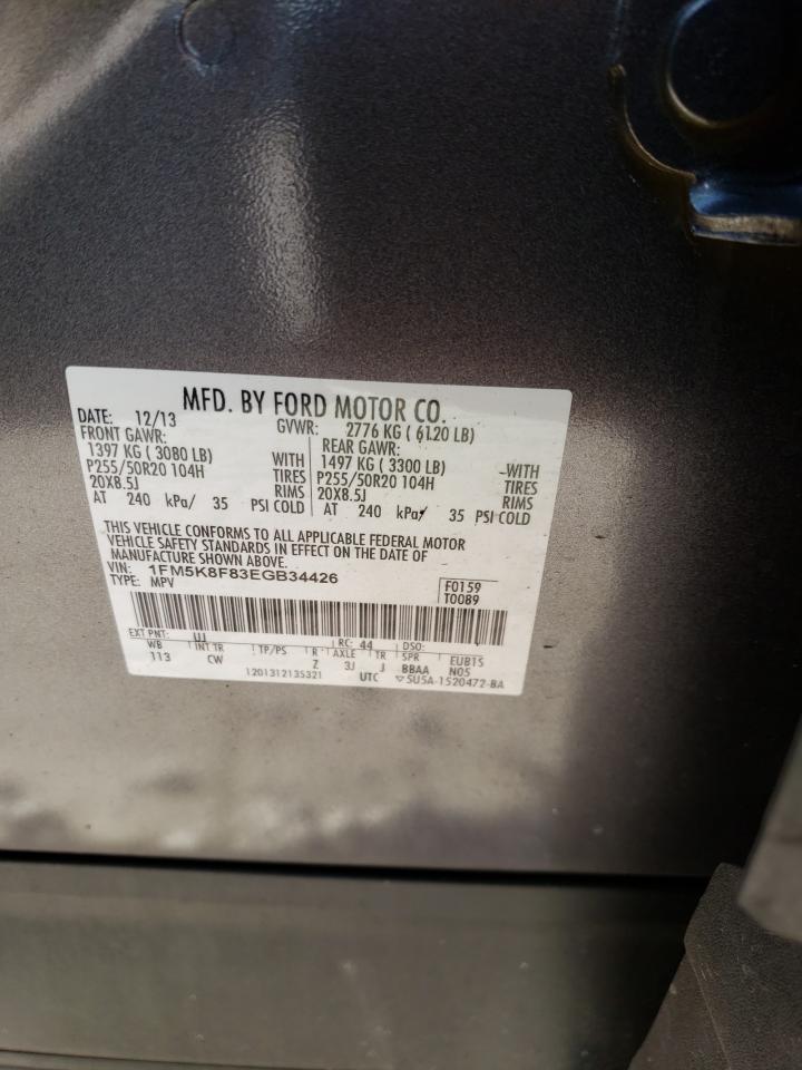 Foto 10 de la subasta – 2014 FORD EXPLORER L con VIN 1FM5K8F83EGB34426