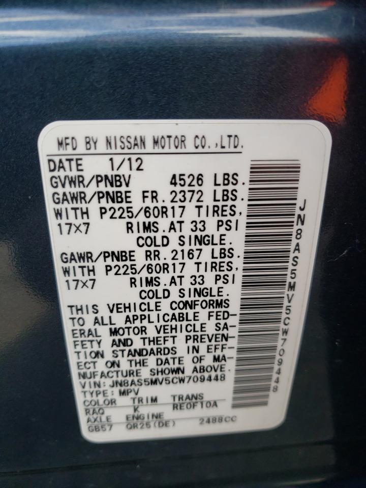 Photo 10 from auction – 2012 NISSAN ROGUE S with VIN JN8AS5MV5CW709448