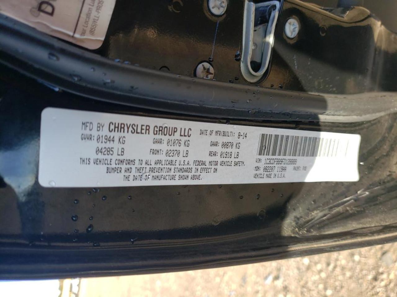 Photo 10 from auction – 2015 DODGE DART SXT with VIN 1C3CDFBB9FD128889