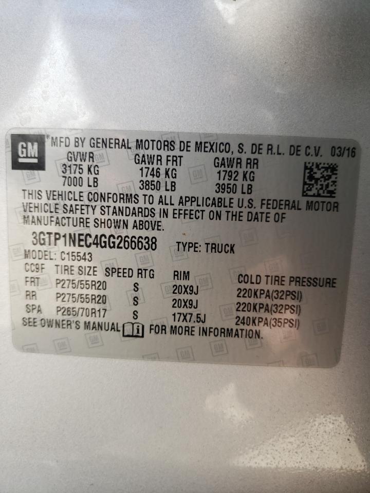 Photo 10 from auction – 2016 GMC SIERRA C15 with VIN 3GTP1NEC4GG266638