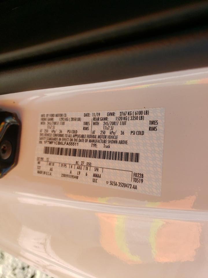 Photo 10 from auction – 2020 FORD F150 with VIN 1FTMF1CB6LFA55511