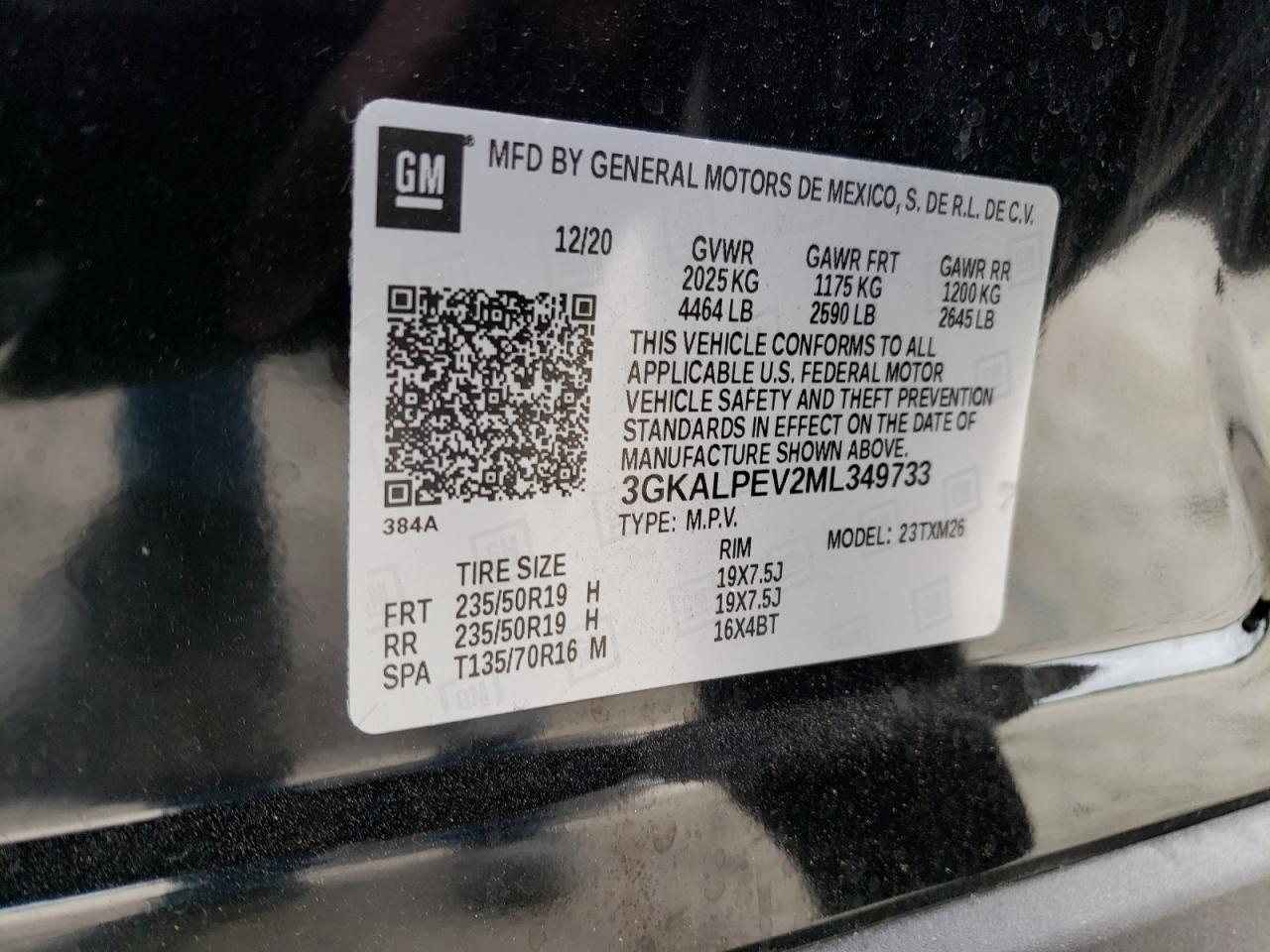 Photo 10 from auction – 2021 GMC TERRAIN SL with VIN 3GKALPEV2ML349733