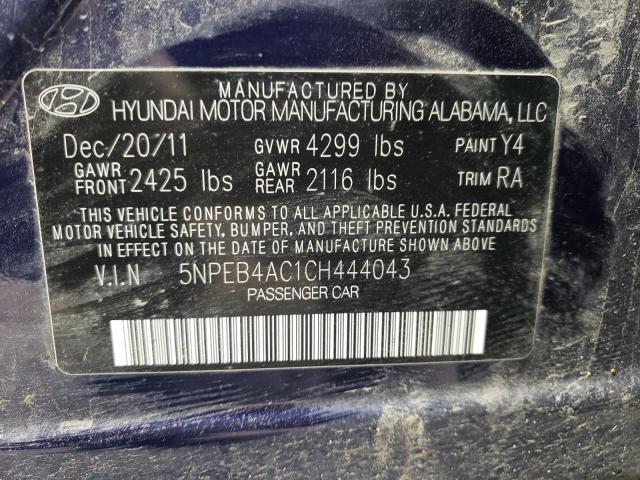 Photo 10 from auction – 2012 HYUNDAI SONATA GLS with VIN 5NPEB4AC1CH444043