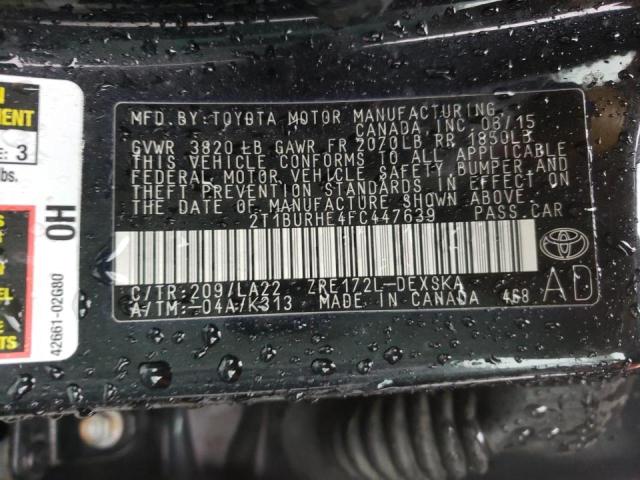 Photo 10 from auction – 2015 TOYOTA COROLLA L with VIN 2T1BURHE4FC447639