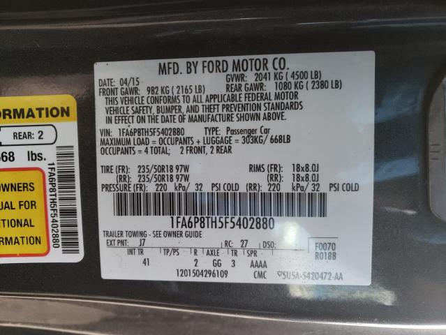 Foto 10 de la subasta – 2015 FORD MUSTANG con VIN 1FA6P8TH5F5402880