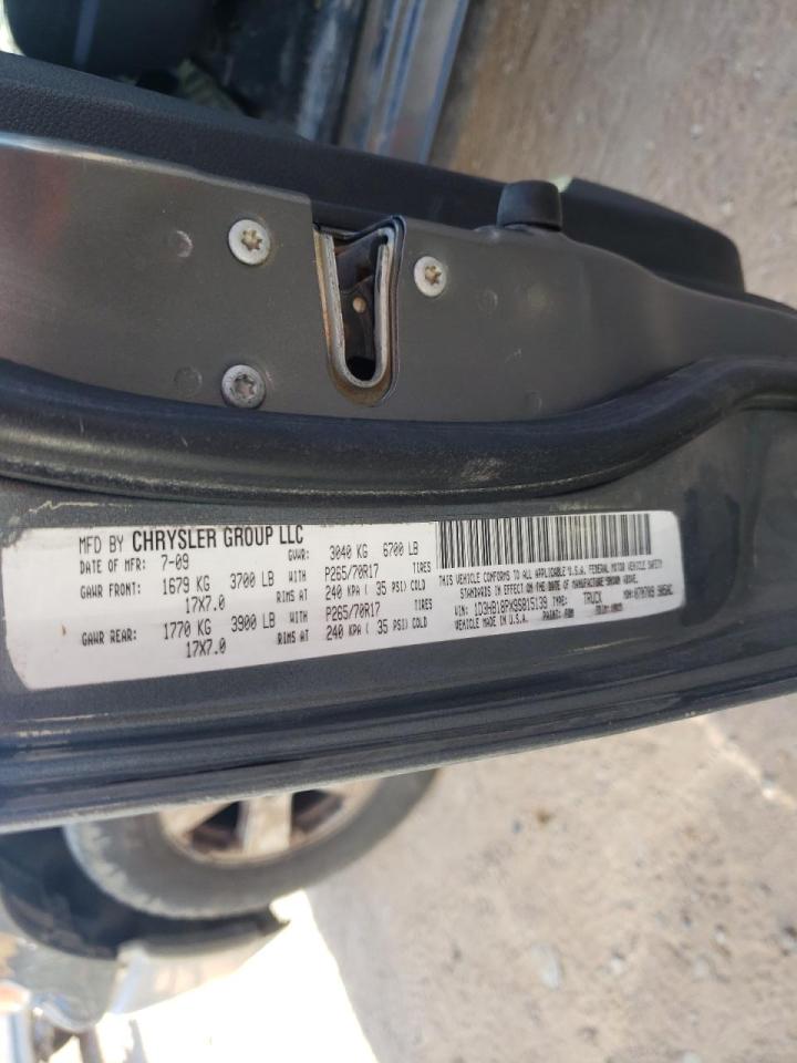 Photo 10 from auction – 2009 DODGE RAM 1500 with VIN 1D3HB18PX9S815139
