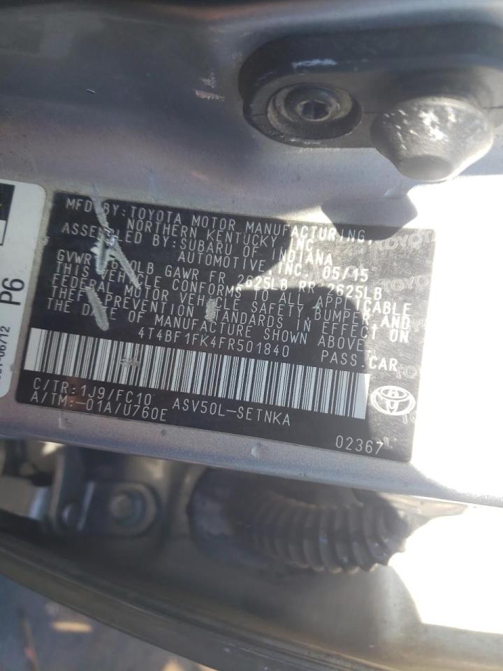 Photo 10 from auction – 2015 TOYOTA CAMRY LE with VIN 4T4BF1FK4FR501840