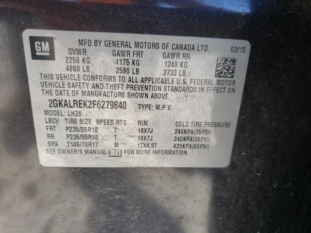 Photo 10 from auction – 2015 GMC TERRAIN SL with VIN 2GKALREK2F6279840