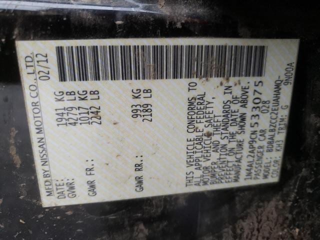 Photo 10 from auction – 2012 NISSAN ALTIMA BAS with VIN 1N4AL2AP9CN533075