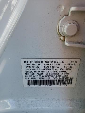Photo 10 from auction – 2016 ACURA ILX BASE W with VIN 19UDE2F32GA024550