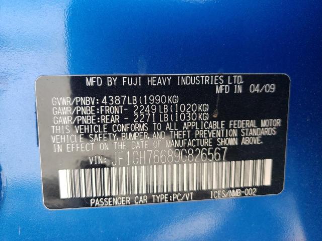 Photo 10 from auction – 2009 SUBARU IMPREZA WR with VIN JF1GH76689G826567