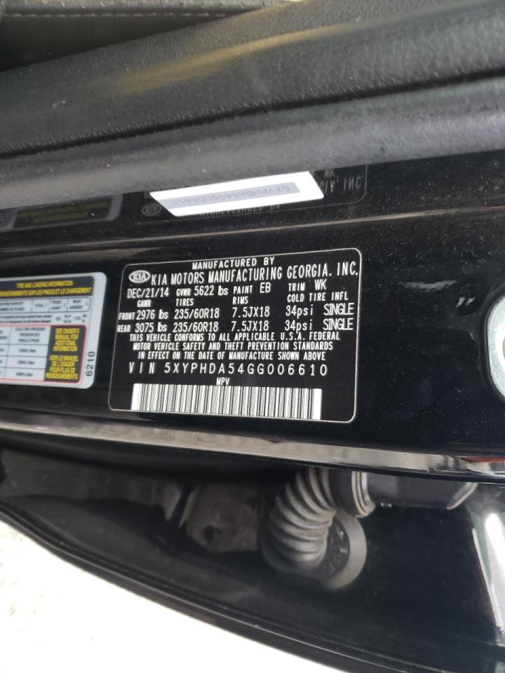 Photo 10 from auction – 2016 KIA SORENTO EX with VIN 5XYPHDA54GG006610