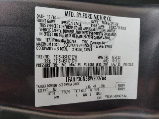 Photo 10 from auction – 2011 FORD FOCUS SES with VIN 1FAHP3GN5BW200766