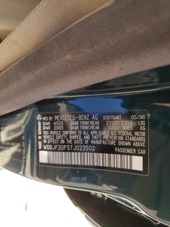 Photo 10 from auction – 1996 MERCEDES-BENZ E 300D with VIN WDBJF20F5TJ023502