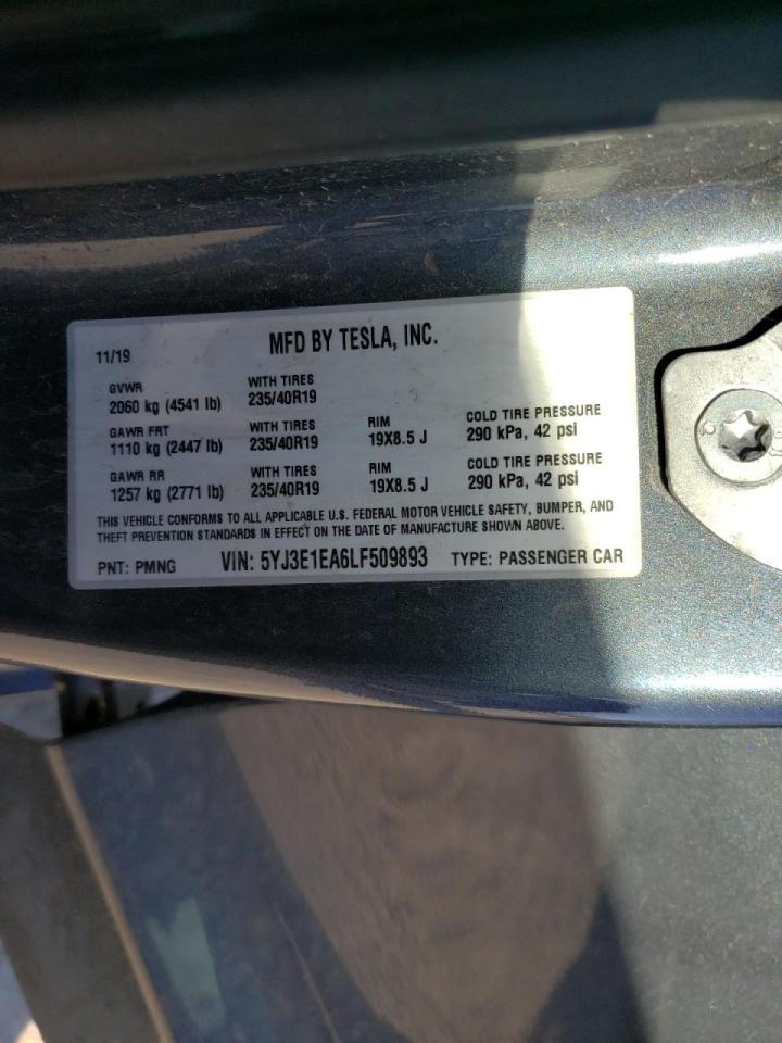 Photo 10 from auction – 2020 TESLA MODEL 3 with VIN 5YJ3E1EA6LF509893