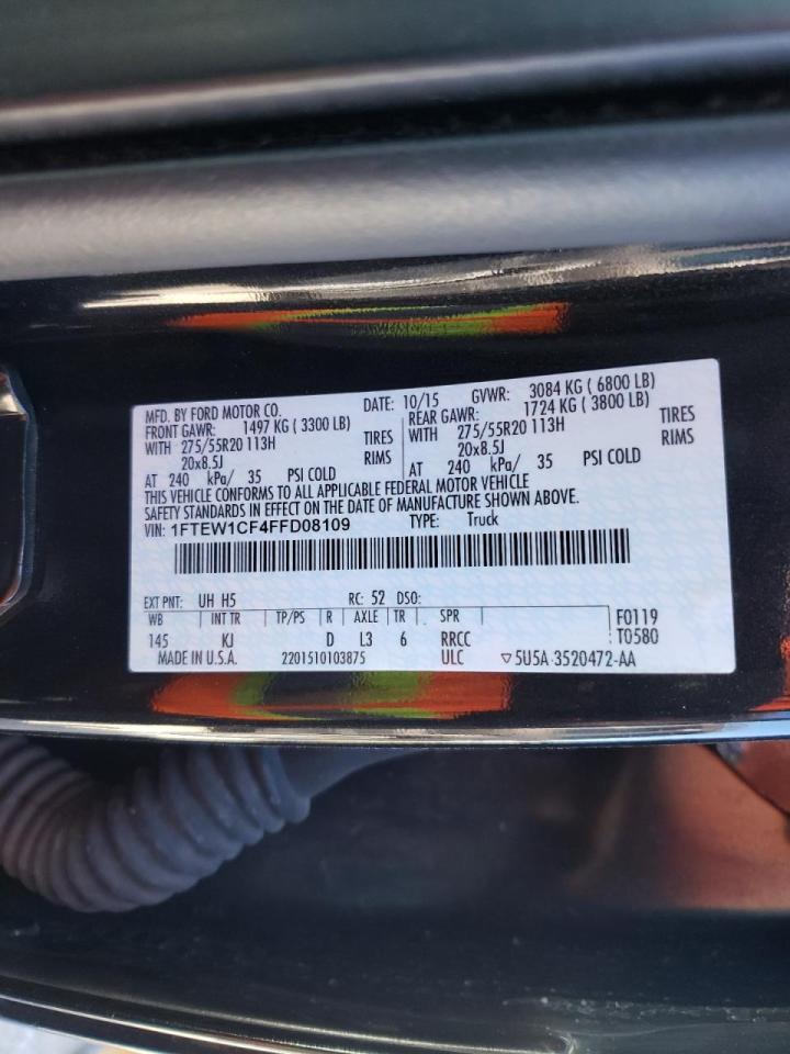Photo 10 from auction – 2015 FORD F150 SUPER with VIN 1FTEW1CF4FFD08109