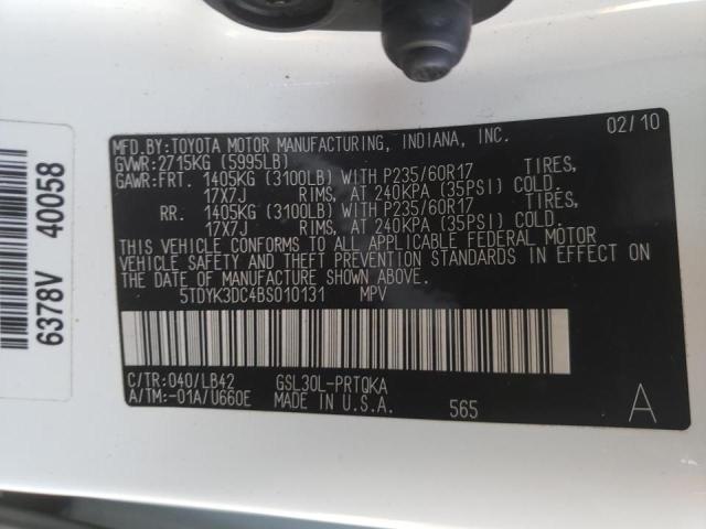 Photo 10 from auction – 2011 TOYOTA SIENNA XLE with VIN 5TDYK3DC4BS010131